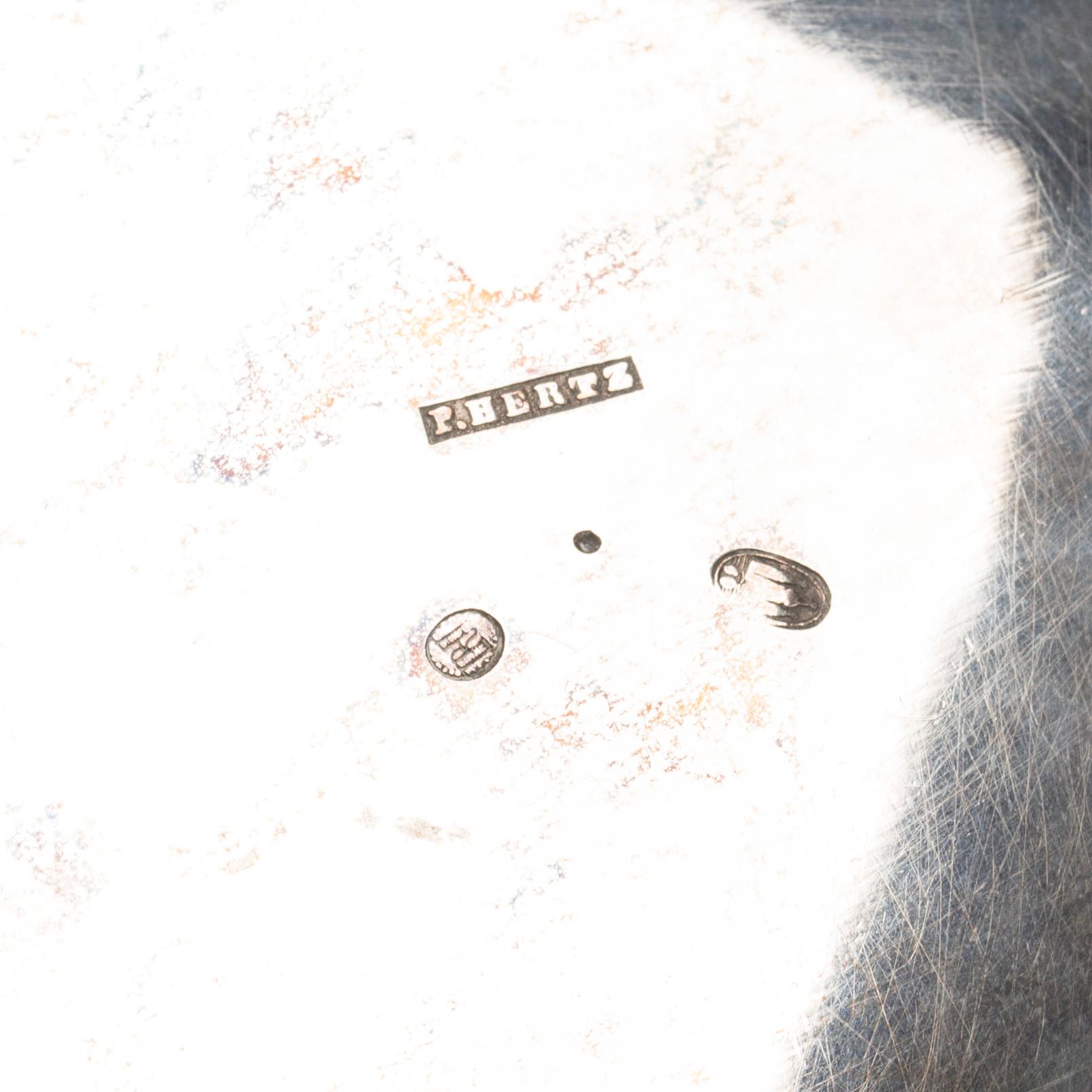 TESERVIS, 3 delar, silver, Peter Hertz, Köpenhamn, 1860, vikt ca 900g.