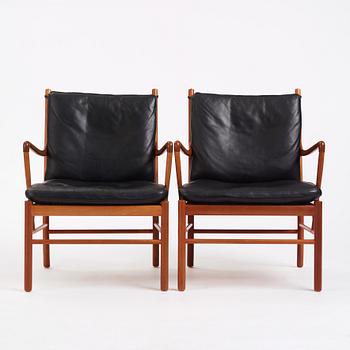 Ole Wanscher, a pair of 'Colonial Chair PJ 149', Poul Jeppesen, Denmark.