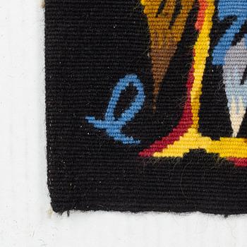 Jean Lurcat, tapestry, "Verseau", tapestry weave, ca 80 x 63 cm,  signed L.