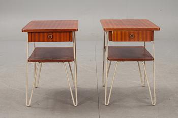 SÄNGBORD, ETT PAR 1950-TAL.