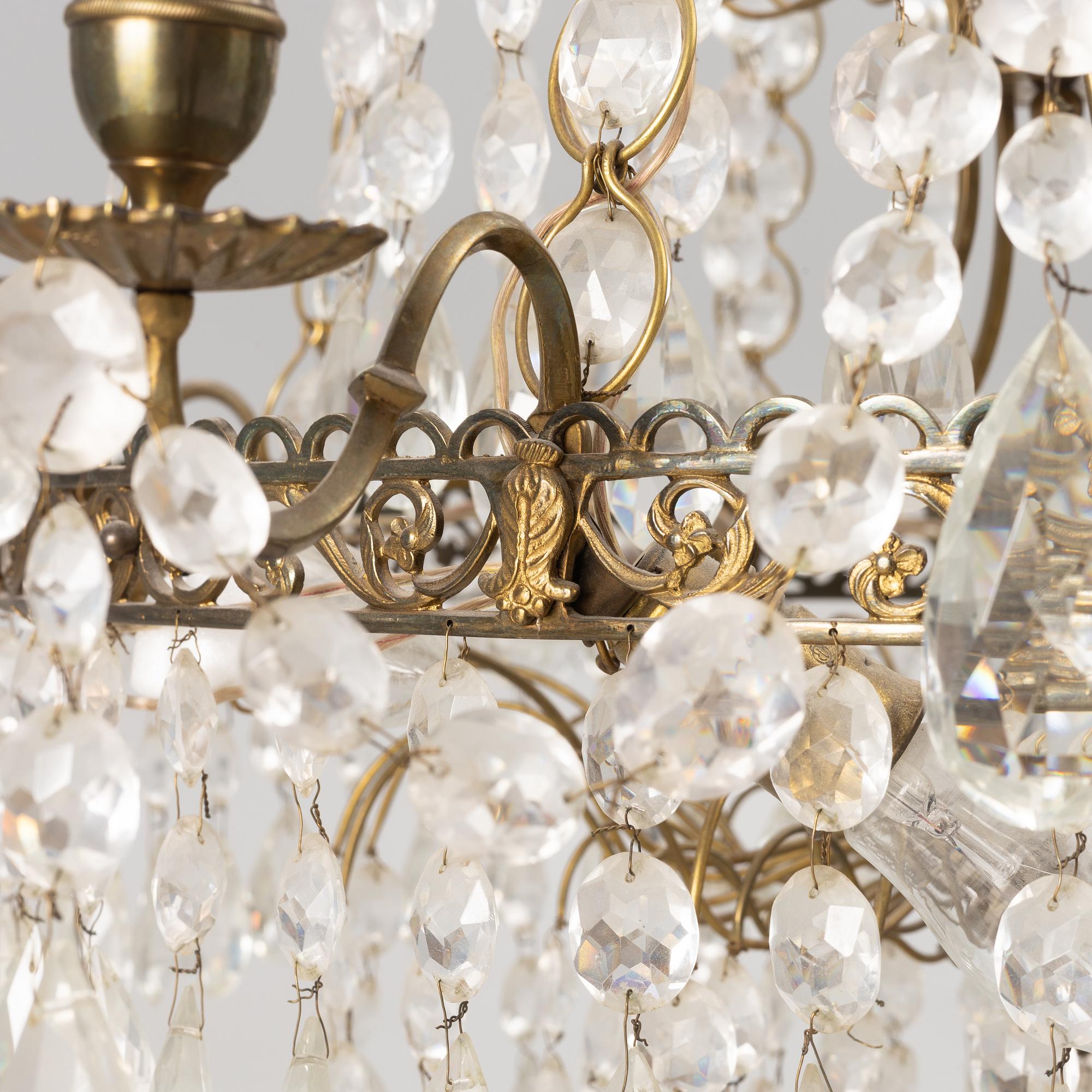 Chandelier, Gustavian style, mid-20th century.