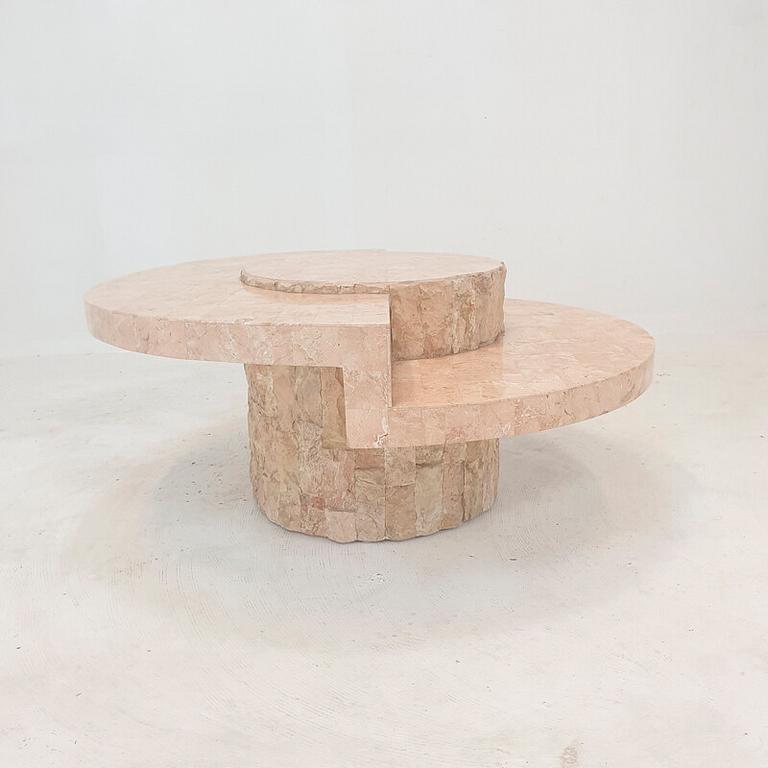 A lte 20th century stone veneered  coffee table.