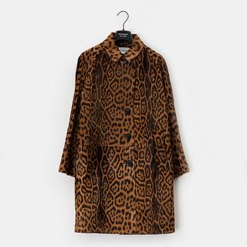 Yves Saint Laurent, a leopard patterned cow hide coat, size 34.