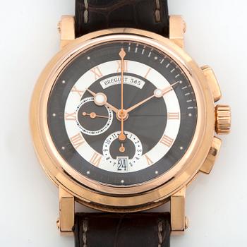 A Breguet Marine men's wristwatch. Serial no0 385, Chronograph, Ø 42 mm. Case and clasp in 18K gold.