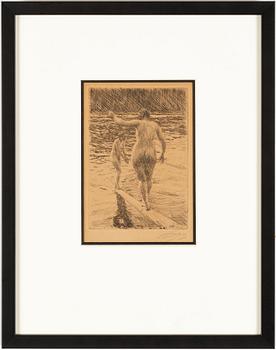 Anders Zorn,  etching, 1919, signed.