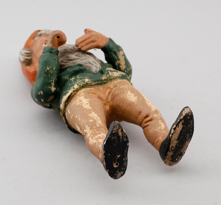 FIGUR, lergods, tomte, 1800-/1900-tal.