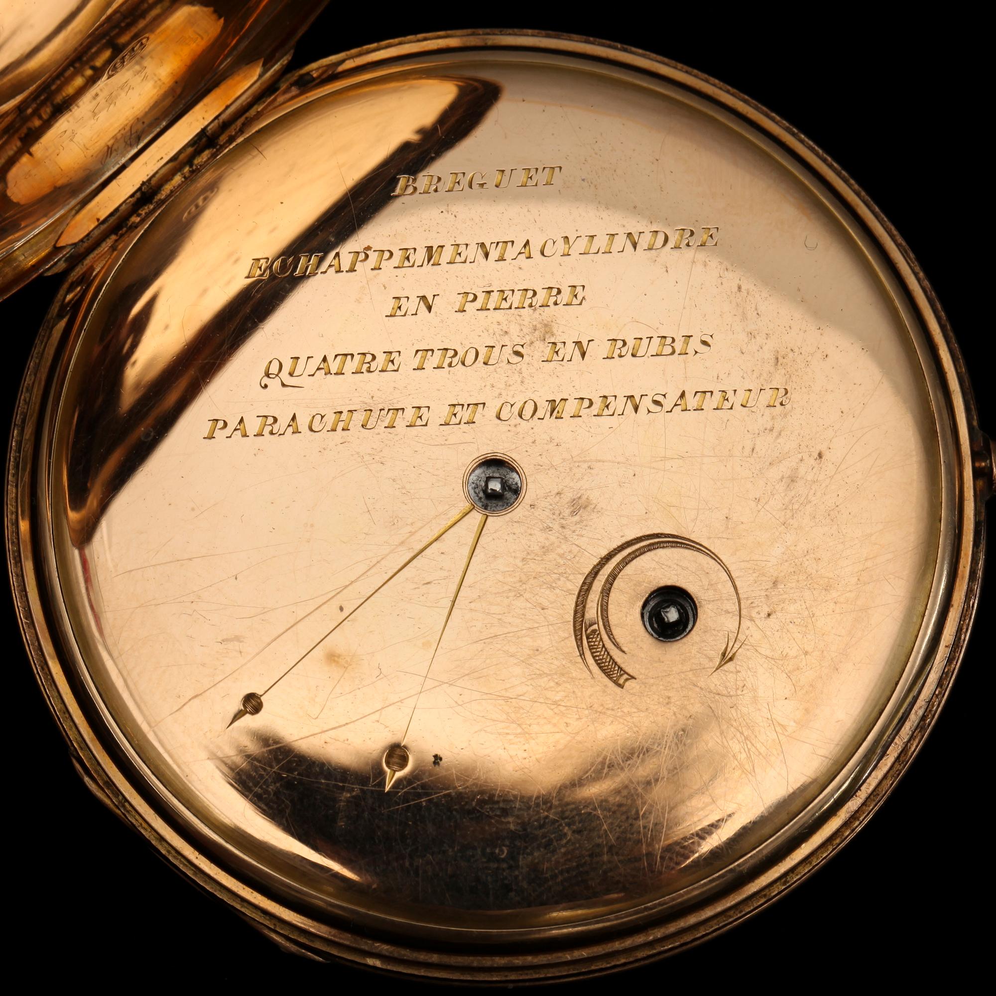 HERRFICKUR, guld. Cylindergång. Sign Breguet.