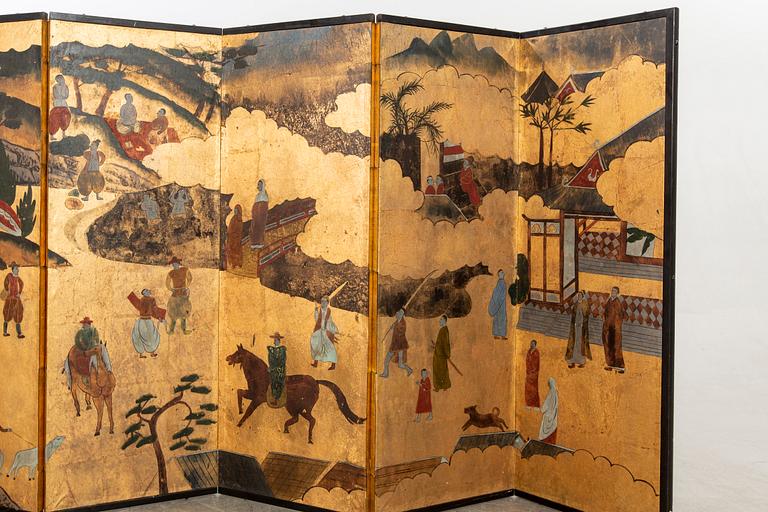 A Japanese 20th century folding screen.