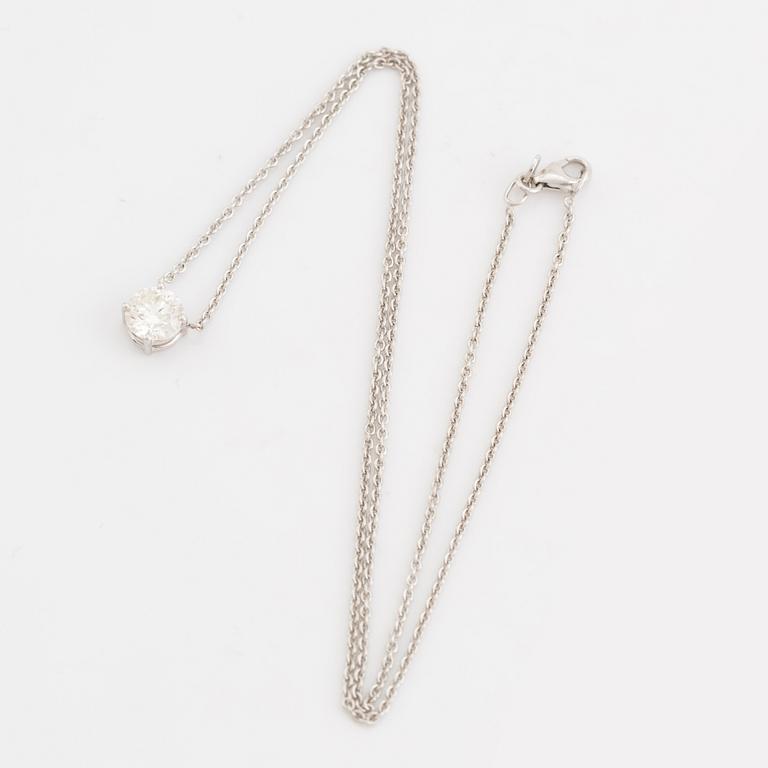 Collier, enstenshänge med briljantslipad diamant.