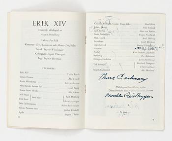 TEATERPROGRAM Ingmar Bergman. "Erik XIV".