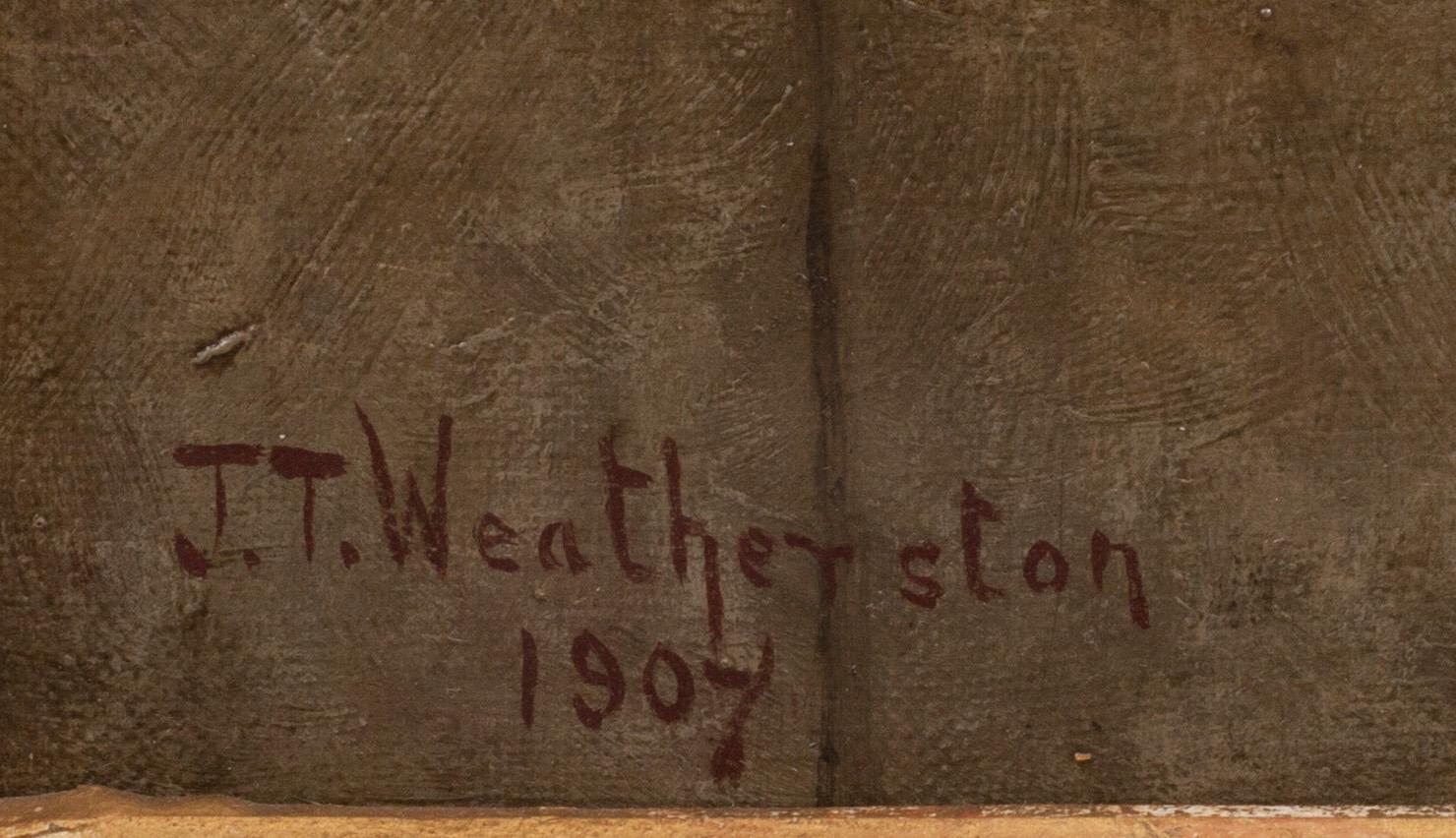 OKÄND KONSTNÄR, olja på duk, signerad J.T. Weatherston och daterad 1907.