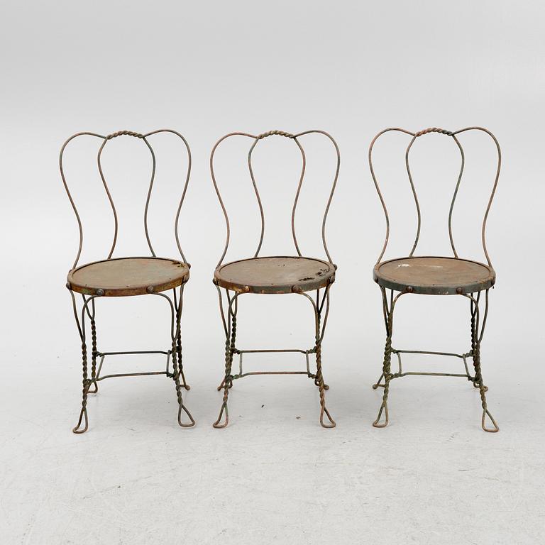 Trädgårdsmöbler, fyra delar, 1900-talets första hälft.