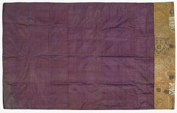 A patchwork blanket with Japanese silk brocade, Meiji period (1868-1912).