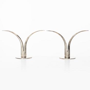 Ivar Ålenius-Björk, Candle holders, a pair, silver-plated, "Liljan", Skultuna.