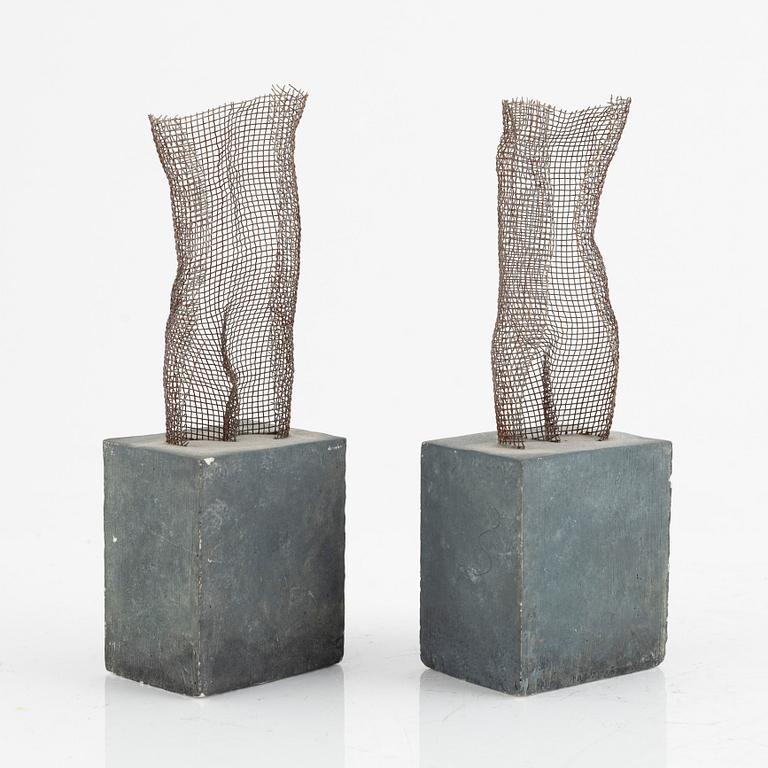 Barbro Bäckström, "Backs", a pair of miniature sculptures.