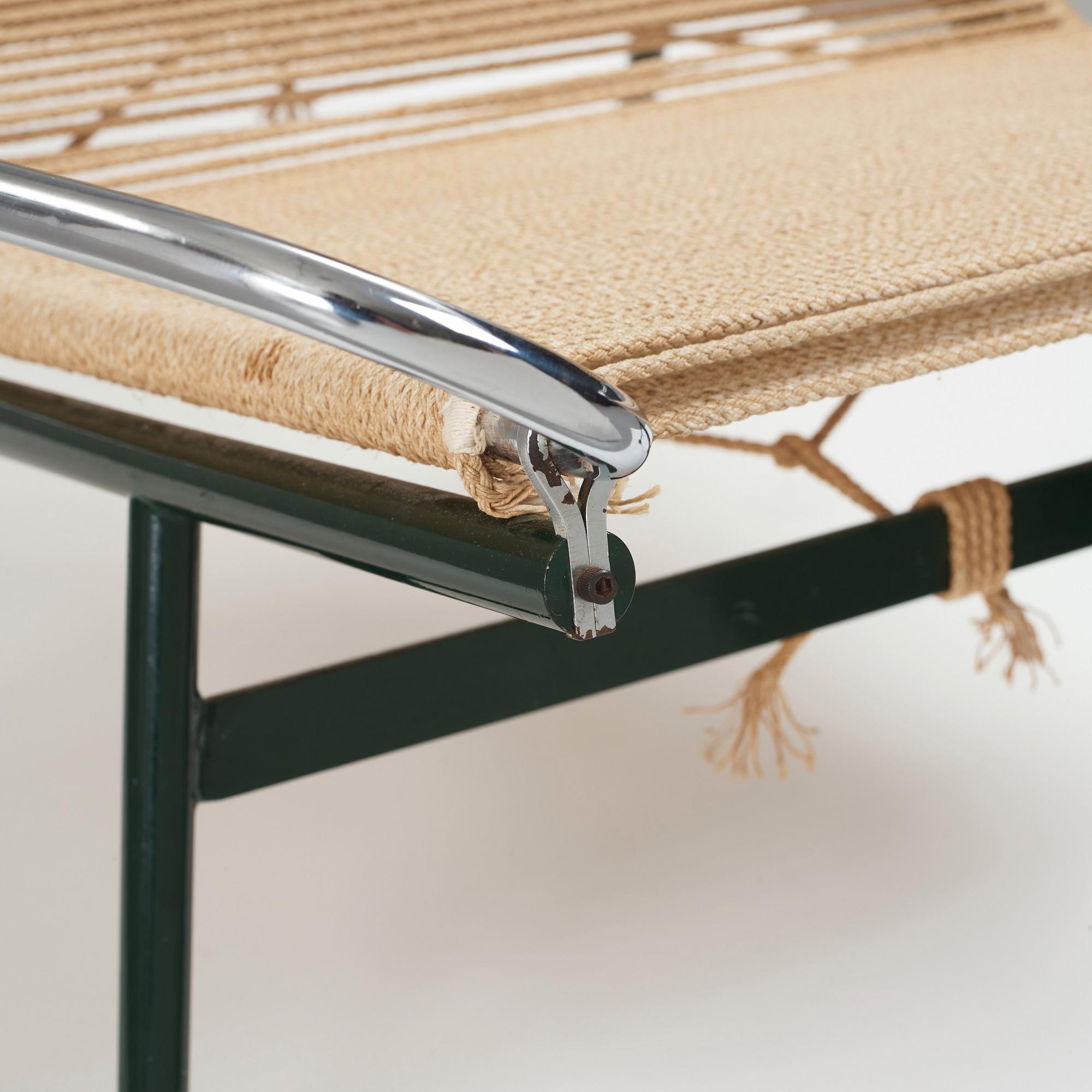 Hans J. Wegner, a 'Flag Halyard' easy chair, Getama, Denmark.