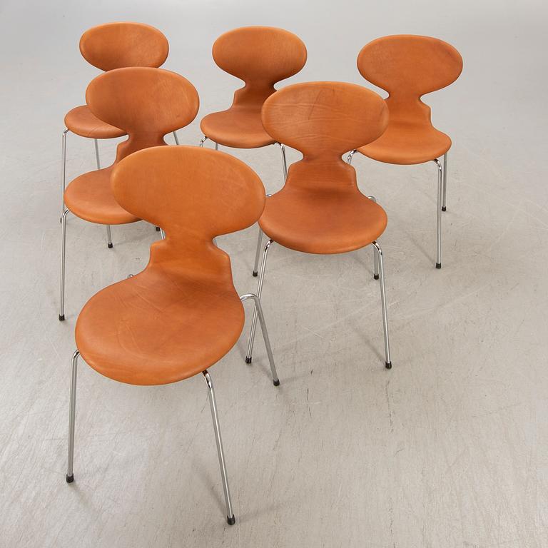 Arne Jacobsen, stolar, 6 st, "Myran", Fritz Hansen, Danmark.