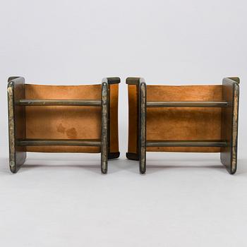 Tapio Wirkkala, a pair of stools made to order  for the Finnish Glass Museum manufactured by  Reino Huotari 1981.