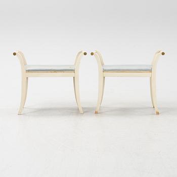 A pair of Empire style stools, 20th Century.