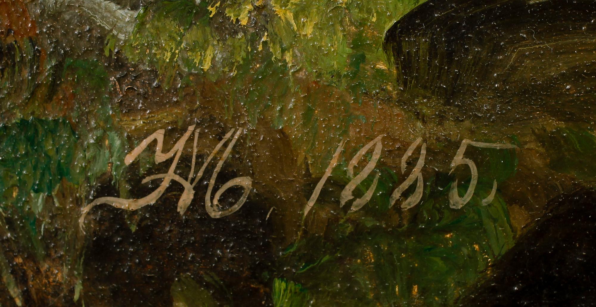 OKÄND KONSTNÄR, olja på duk, monogramsignerad loch daterad 1885.