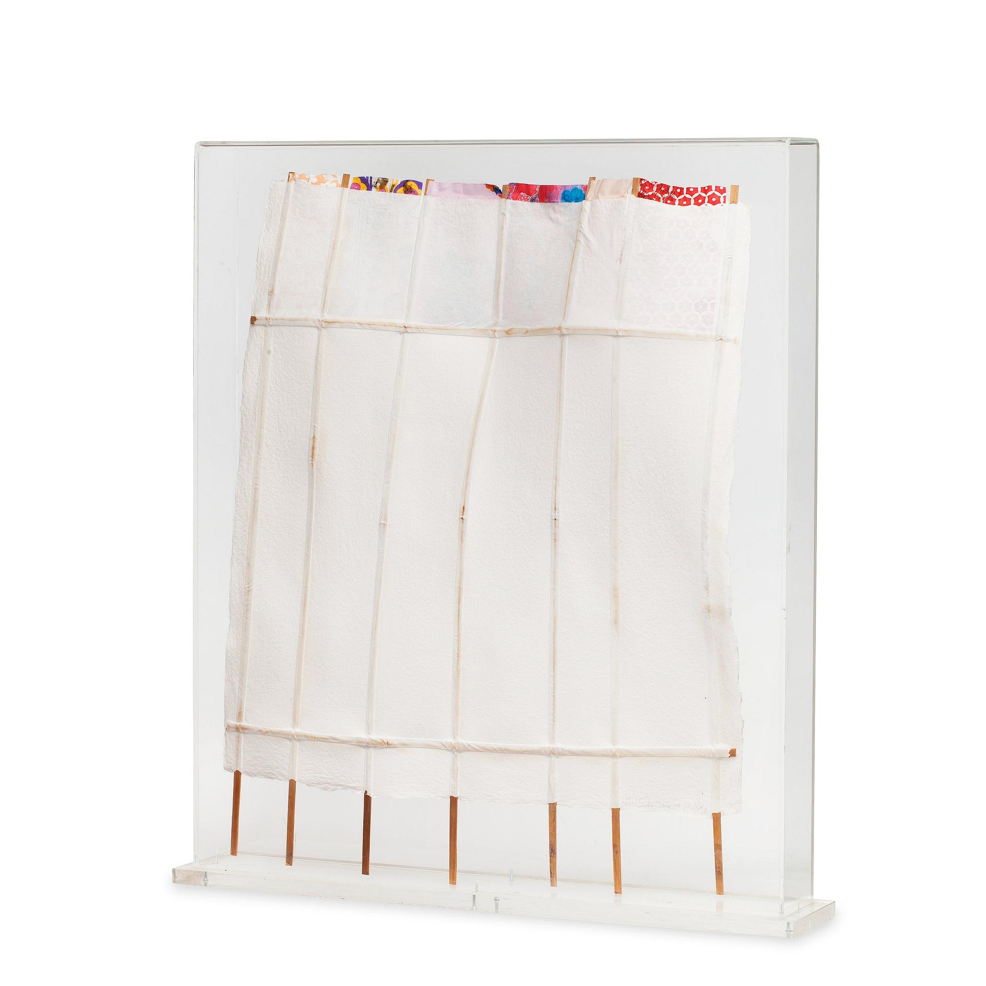 ROBERT RAUSCHENBERG, multipel. Handgjort papper, bambu och tyg, 1975, signerad med blyerts 17/28.
