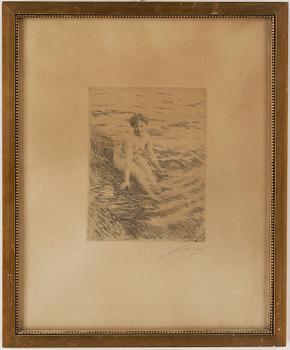 Anders Zorn · ANDERS ZORN, etsning, 1911, signerad med blyerts.