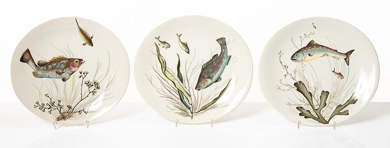 Service pieces, 11 pcs, ironstone, "Fish", Johnson Brothers, England.