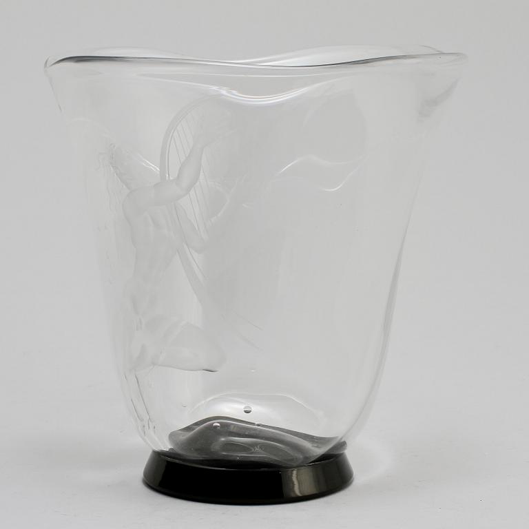 VAS, glas, Vicke Lindstrand, Orrefors, 1930-tal.