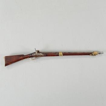 A percussion rifle, remade from flintlock rifle m/1820.