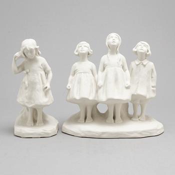 ALICE NORDIN, two porcelain sculptures from Gustavsberg.