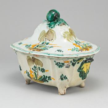 A faience tureen with cover, Northern Europe, 19th Century.