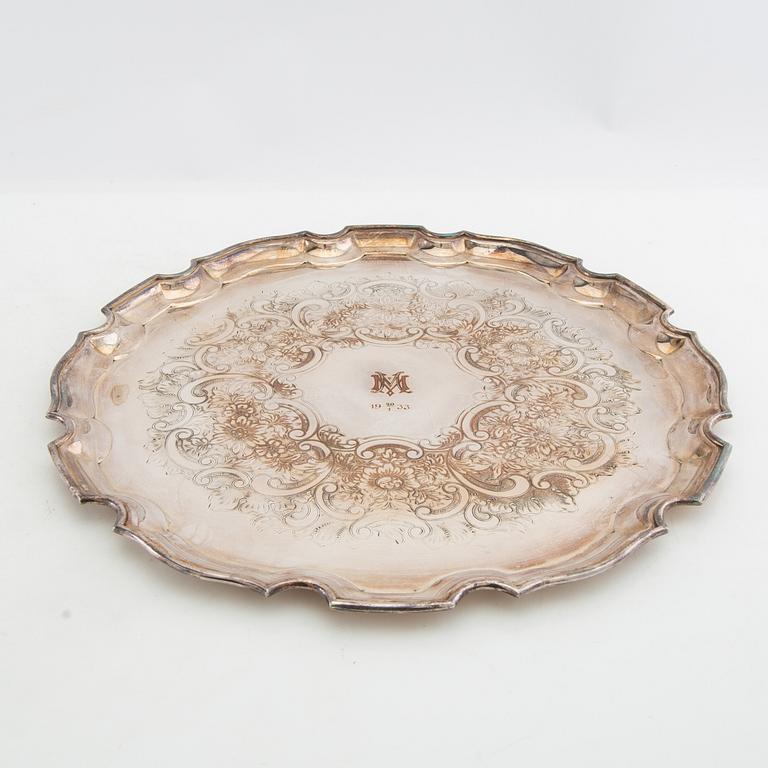 Trays 3 pcs, including England, silver-plated, first half of the 20th century.