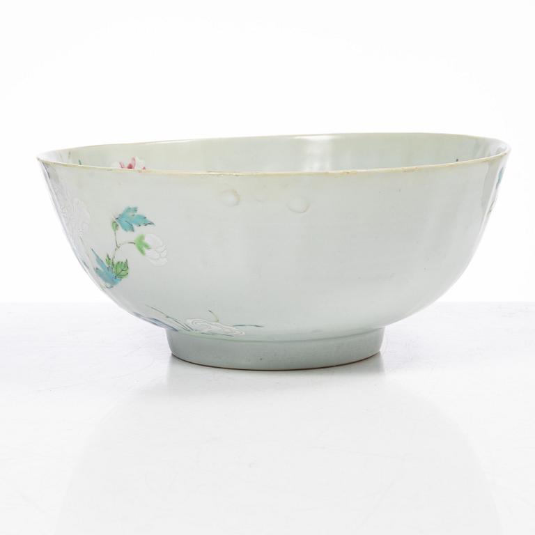 Skål samt tallrikar, ett par, porslin, Kina, Yongcheng (1723-35).