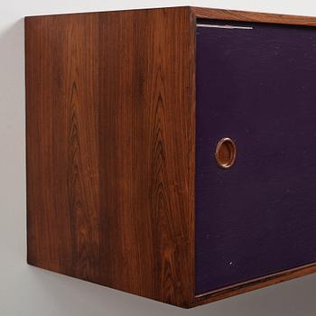Finn Juhl, a rare wall mounted palisander sideboard, Bovirke, Denmark 1950s.