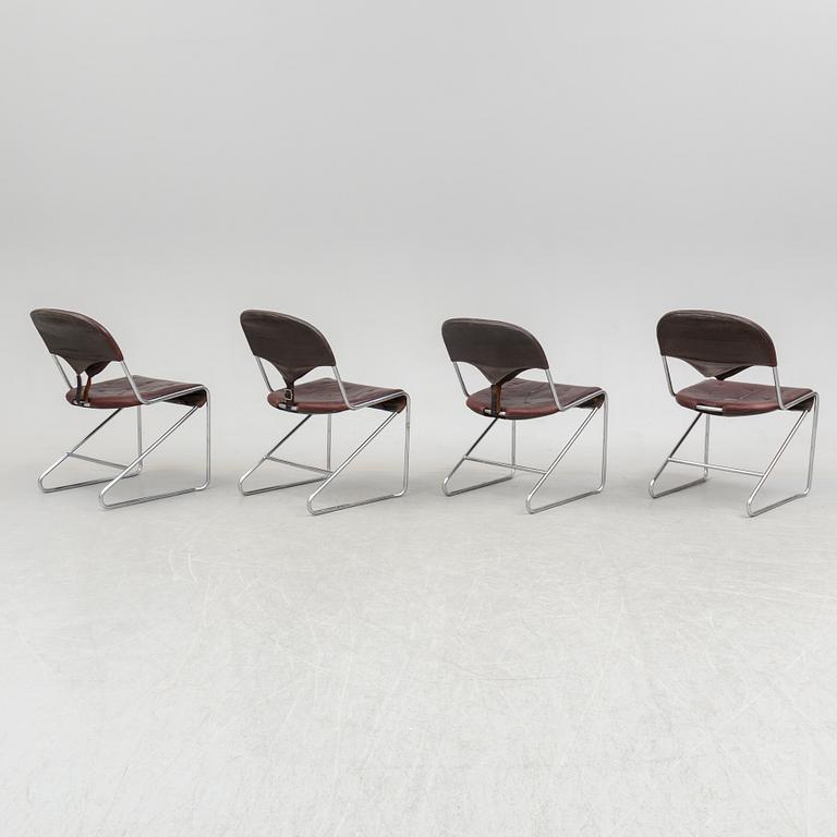 A set of four chairs by Sam Larsson, Dux, late 20th century.
