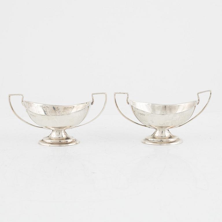 Bordstillbehör, 6 delar, silver, London 1700-1800-tal.