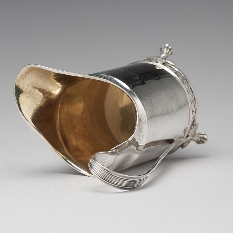 A Swedish 18th century parcel-gilt silver milk-jug, mark of Stephan Westersrahle, Stockholm 1798.