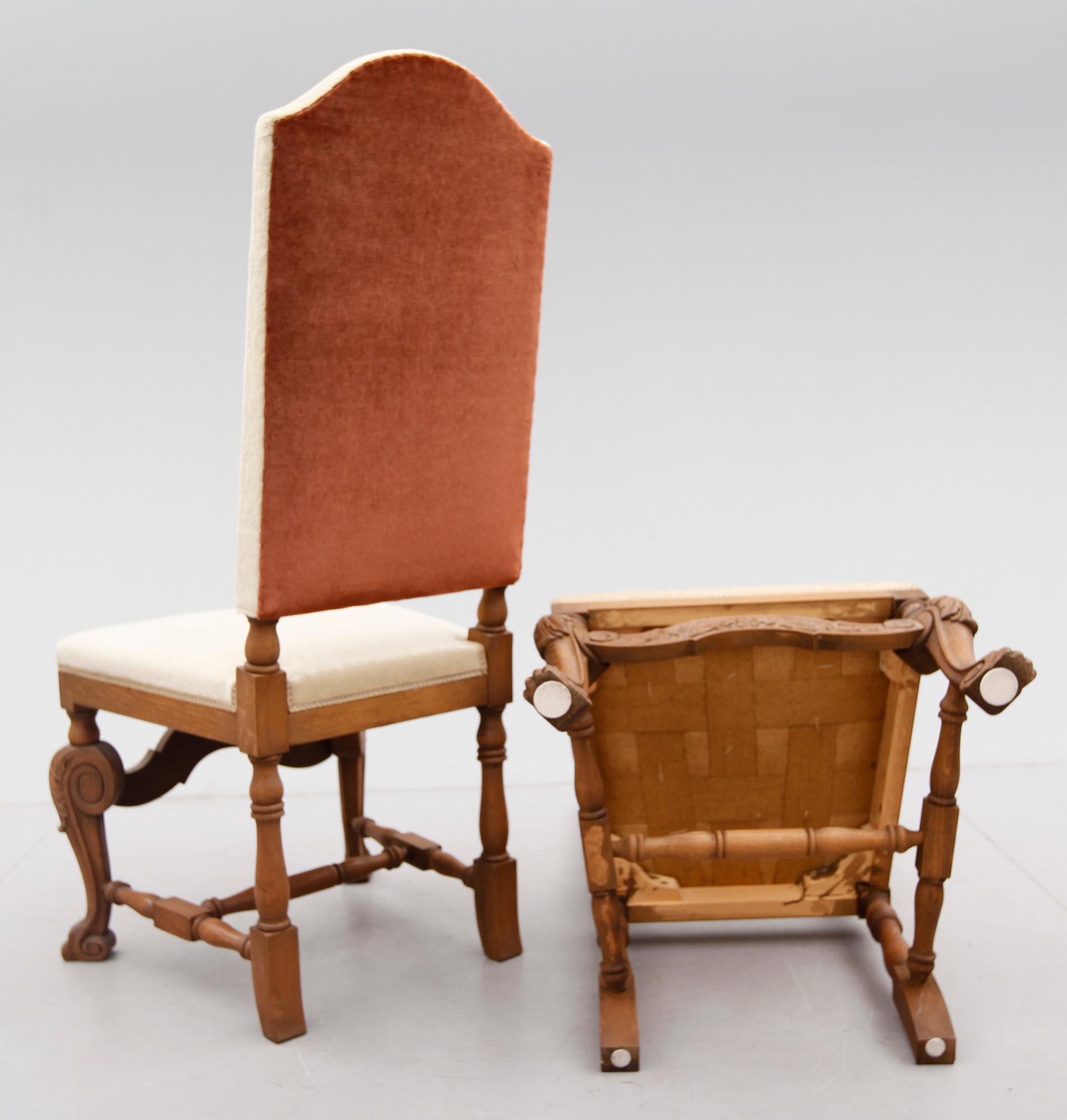 STOLAR, 4 st, barockstil, 1900-talets mitt.