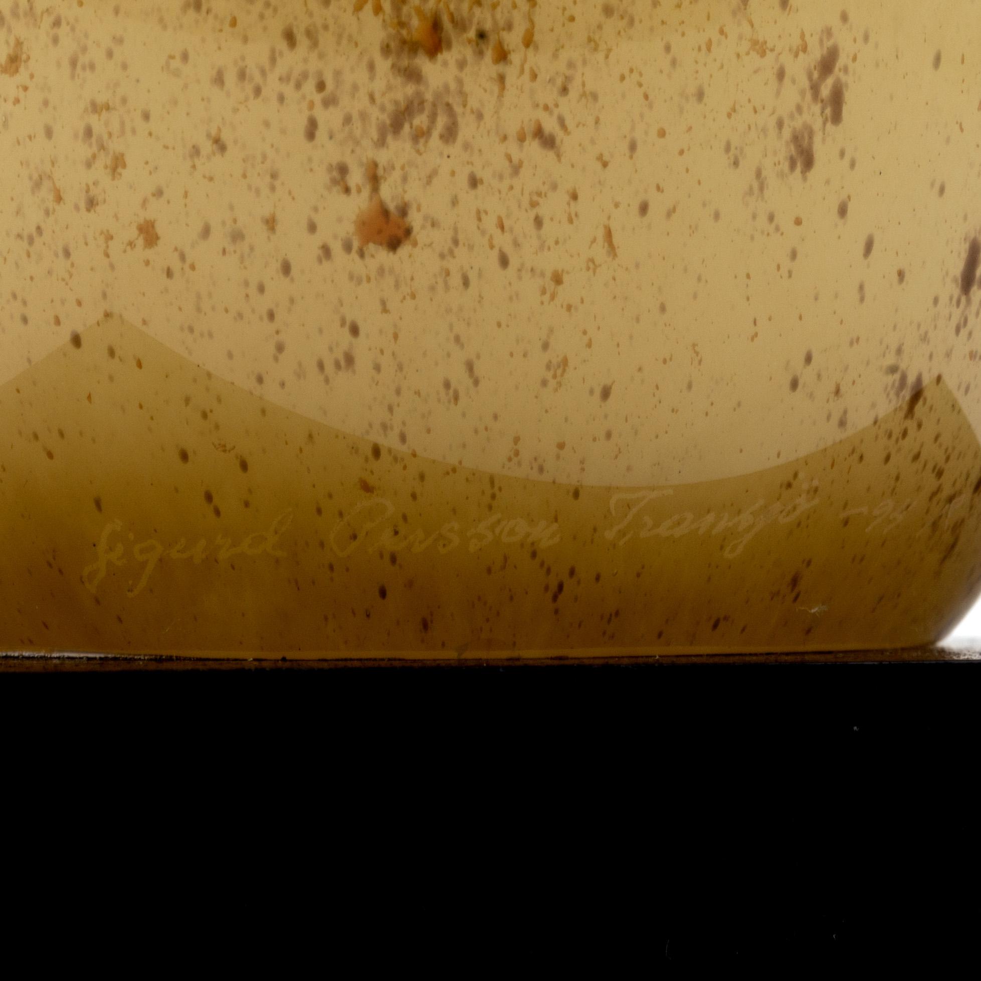 Sigurd Persson, a glass sculpture of an owl, Transjö, Sweden, signed and dated 1994.