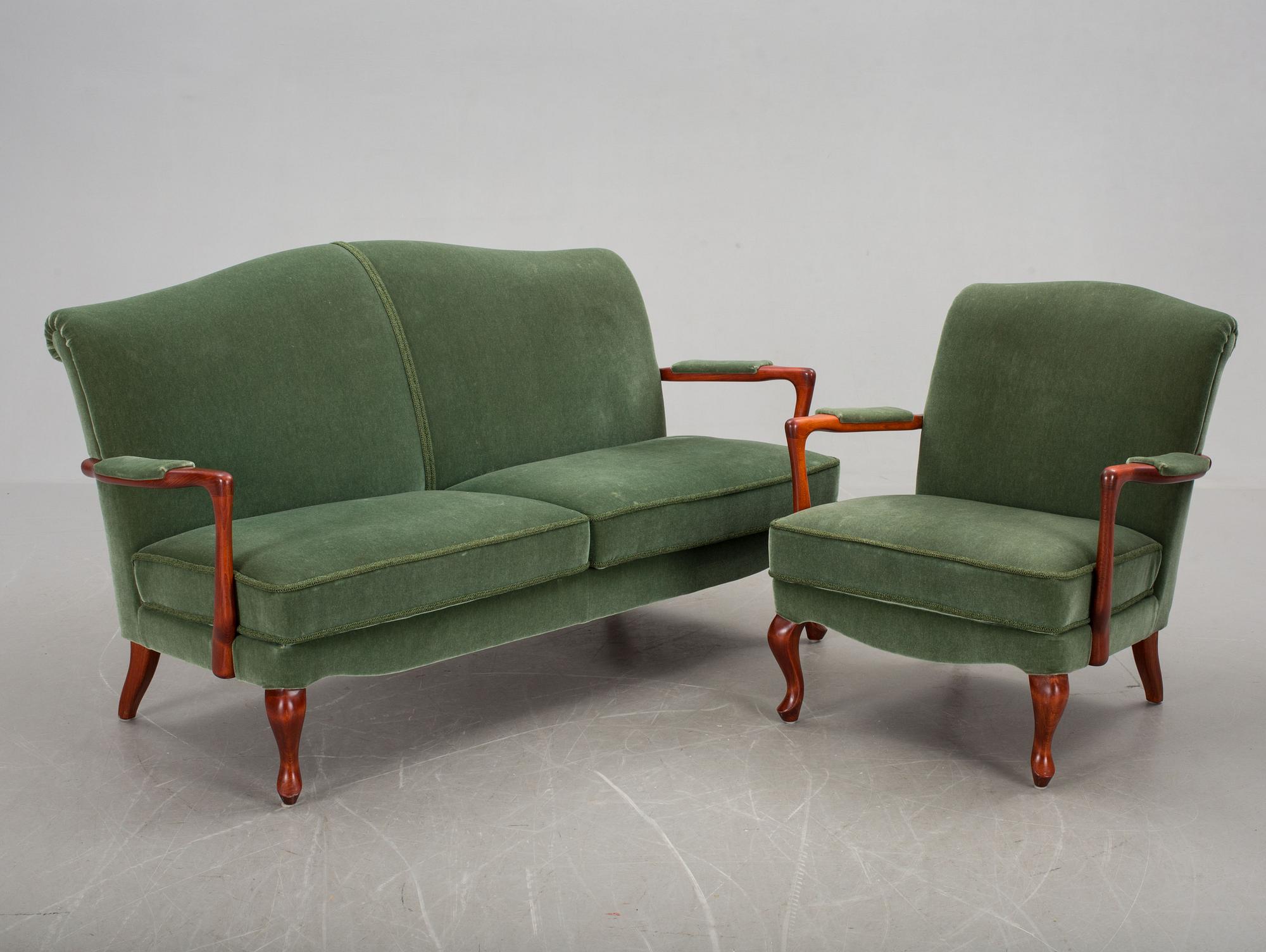 SOFFA och FÅTÖLJ, Bröderna Andersson, 1900-talets mitt.