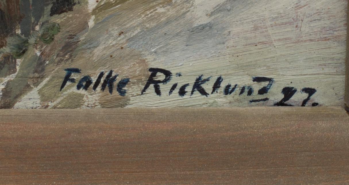 FOLKE RICKLUND, olja på pannå, signerad och daterad 27.