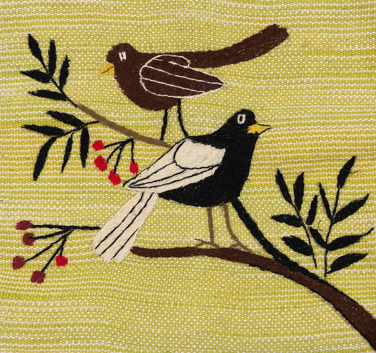 Four cushion covers, hand-embroidered Kelim, c. 50 x 50 cm.