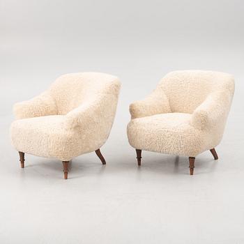 Armchairs, a pair, Swedish Modern, circa the mid-20th century.