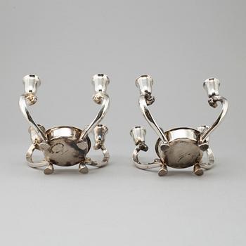 A PAIR OF SILVER PLATE CANDLE EPERGNE CENTREPIECES,  Reed & Barton, first half of the 20th century, USA.