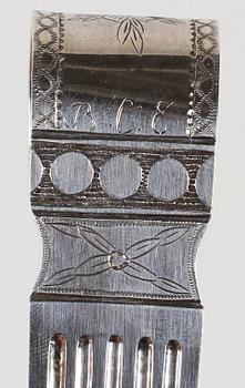 SOCKERTÅNG, silver, gustaviansk, Jöns Granbom Stockholm 1788.