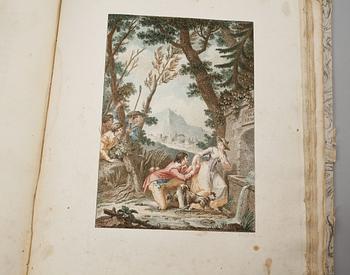 BOK, "Galatée, roman pastoral; imité de Cervantes", M de Florian, med 4 färggravyrer av M. Monsiau, Paris 1793.
