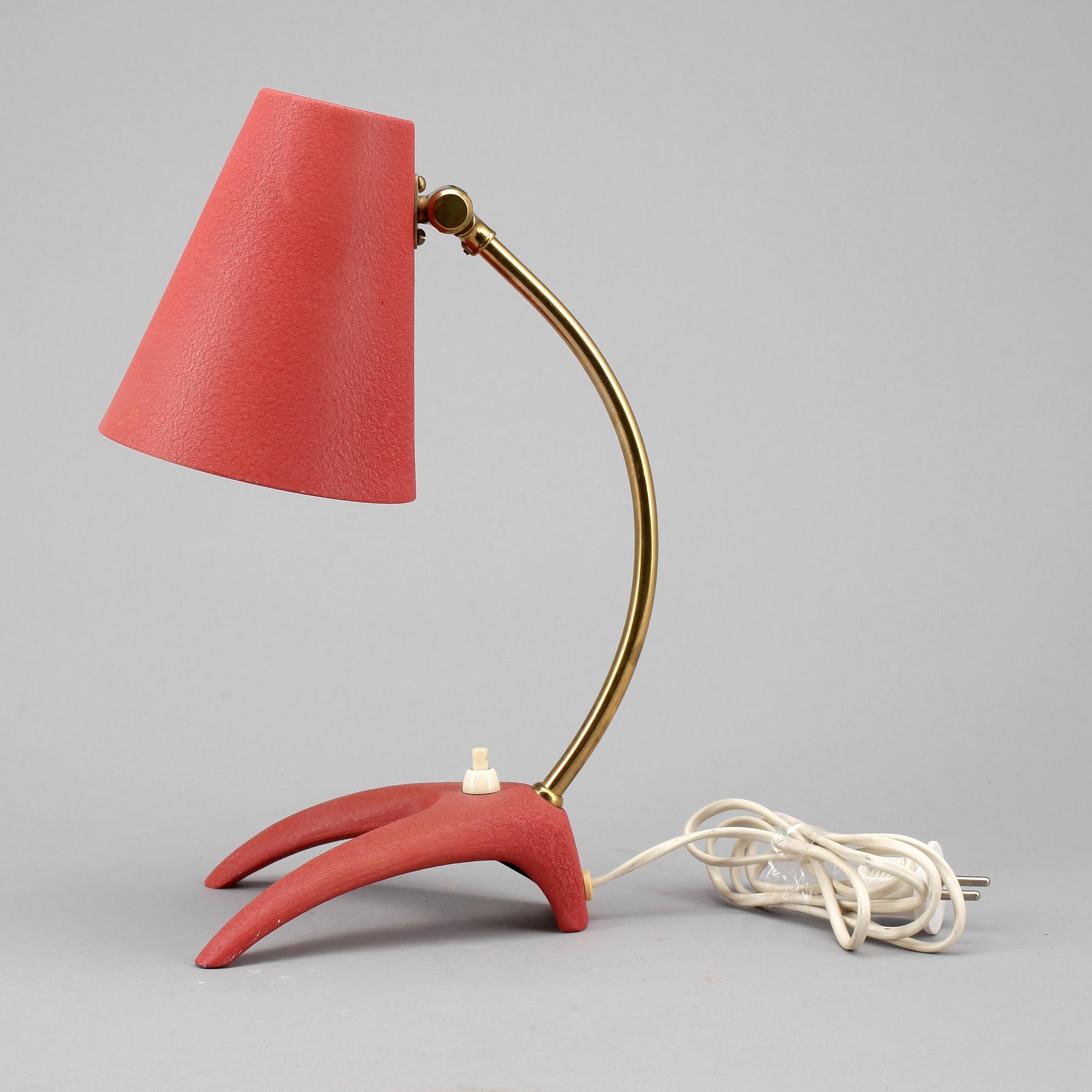 BORDSLAMPA,, metall, EWÅ, Värnamo, 1900-talets mitt.