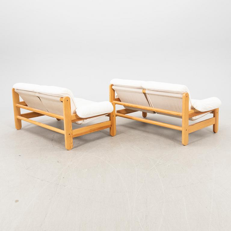A pair of IKEA pine sofas 1970/80s.