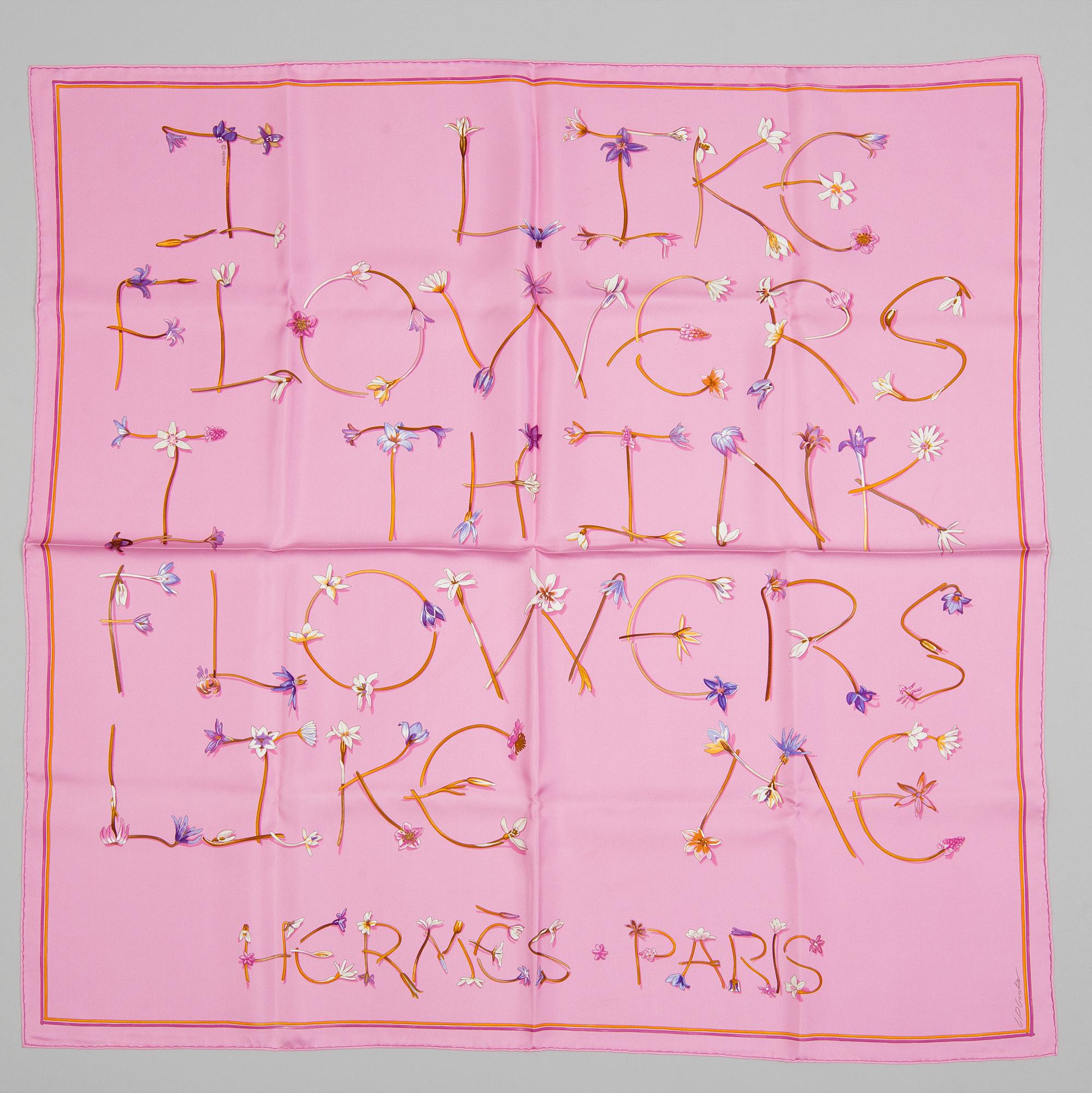SCARVES, "I Like Flowers...." Hermès.