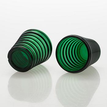 Aino Aalto, a 4-piece set of 1930s ' model 4052 'Bölgeblick' drinking glasses for Karhula Glassworks, Finland.